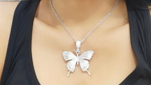 Brass Silver Butterfly Necklace 18in - Kollection by Kauriel