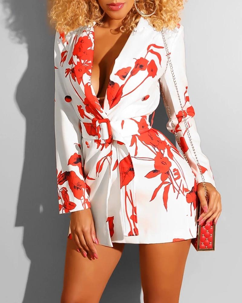 Floral Long Sleeve Blazer Dress Kollection by Kauriel Floral Long Sleeve Blazer Dress Kollection by Kauriel