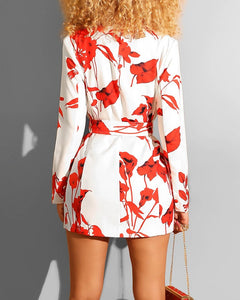 Floral Long Sleeve Blazer Dress - Kollection by Kauriel
