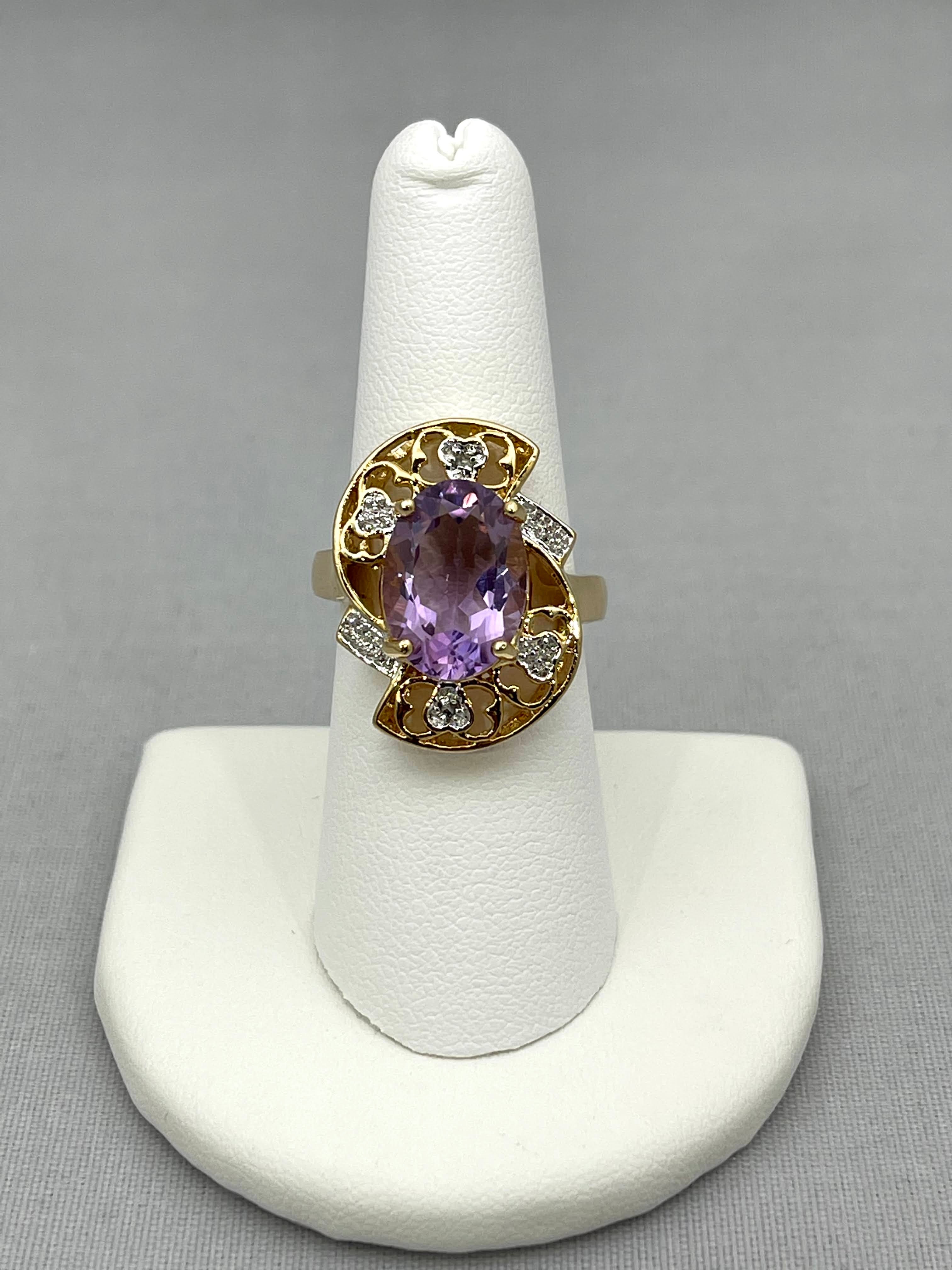 Gold and Purple Oval Ring - Kollection by Kauriel