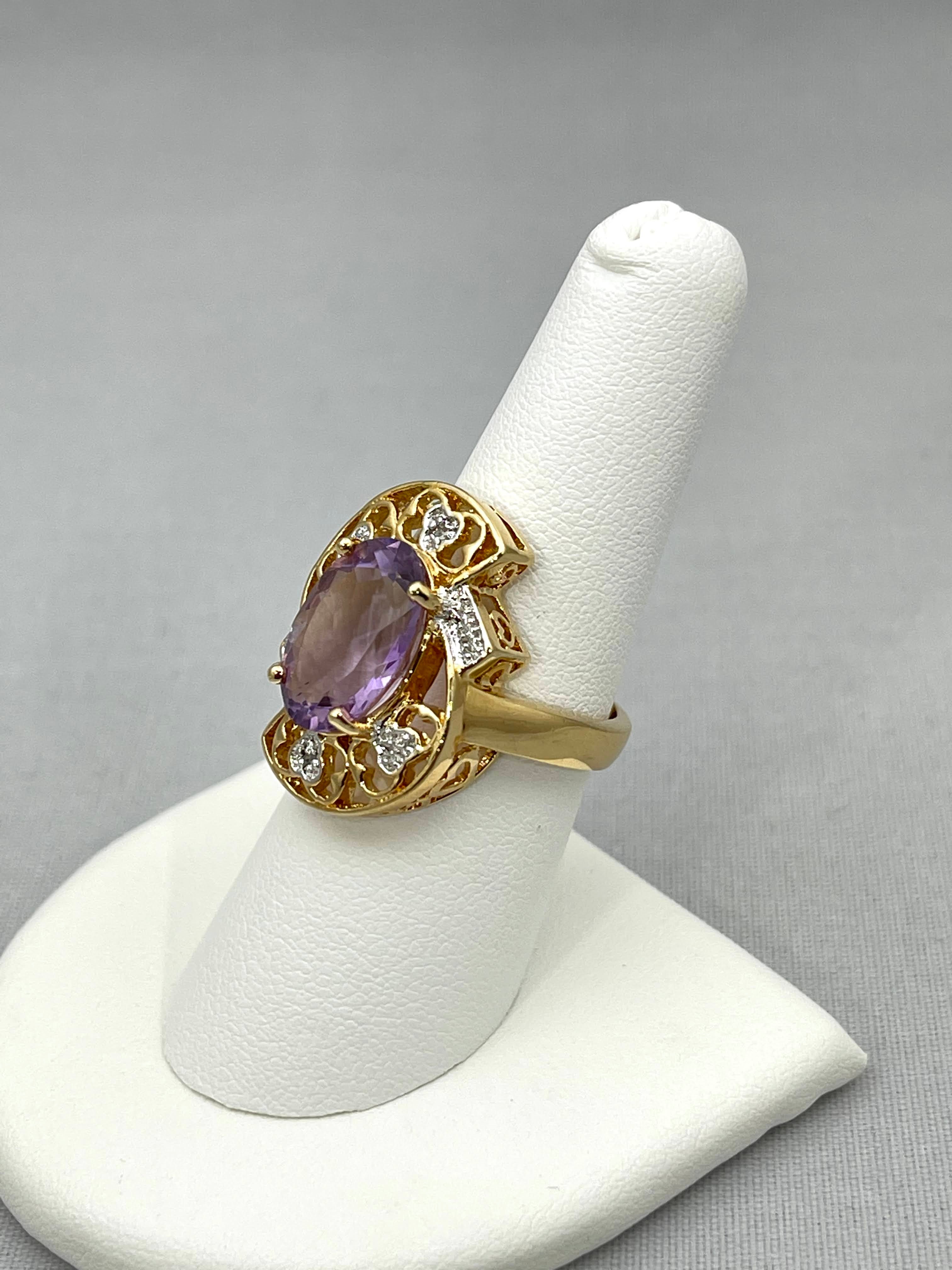 Gold and Purple Oval Ring - Kollection by Kauriel