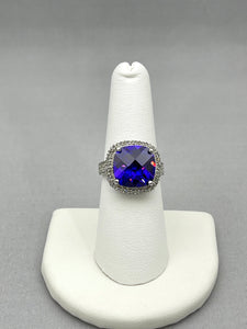Square Purple and Silver Ring - Kollection by Kauriel