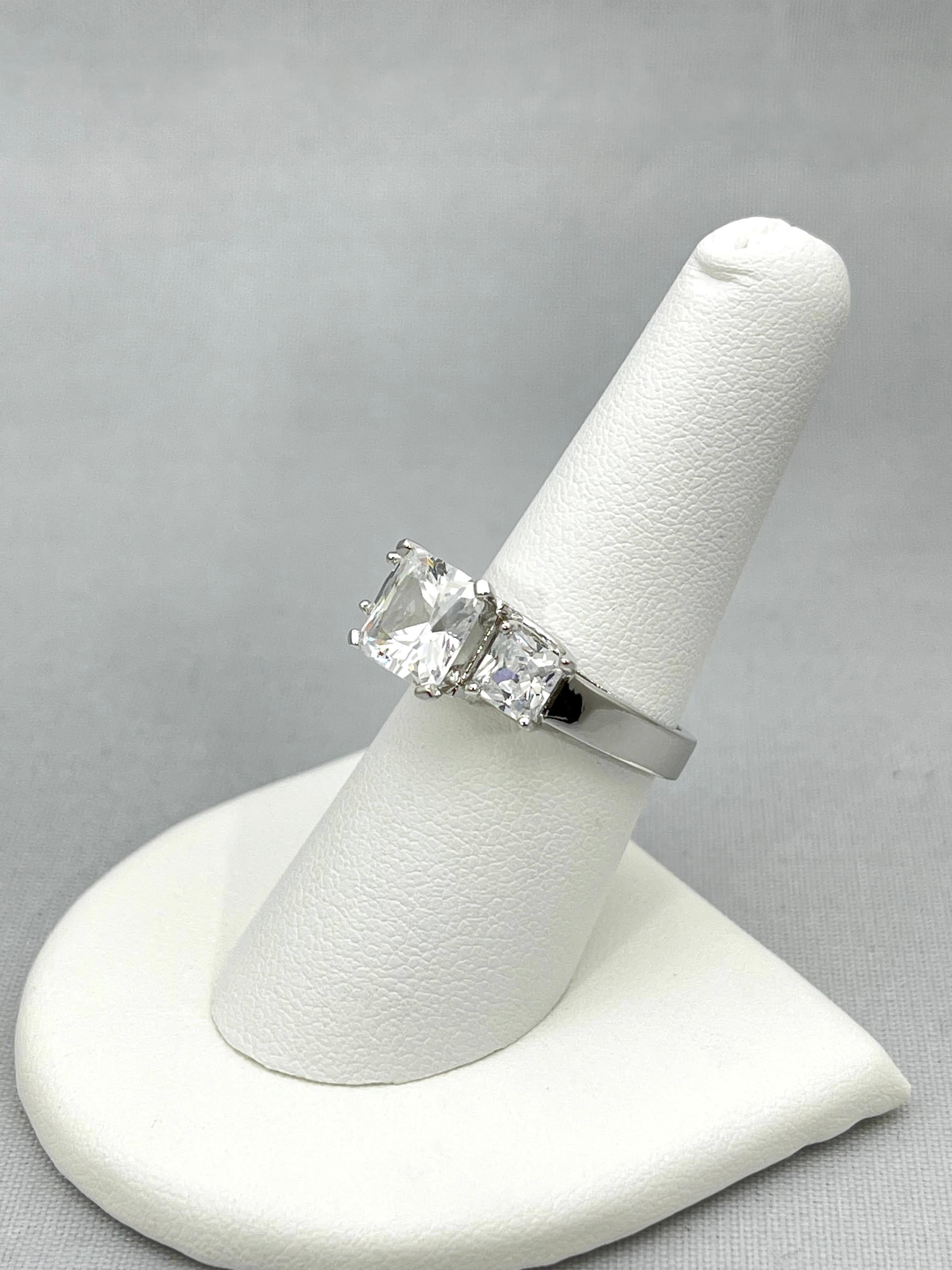 Triple Square Engagement Ring - Kollection by Kauriel