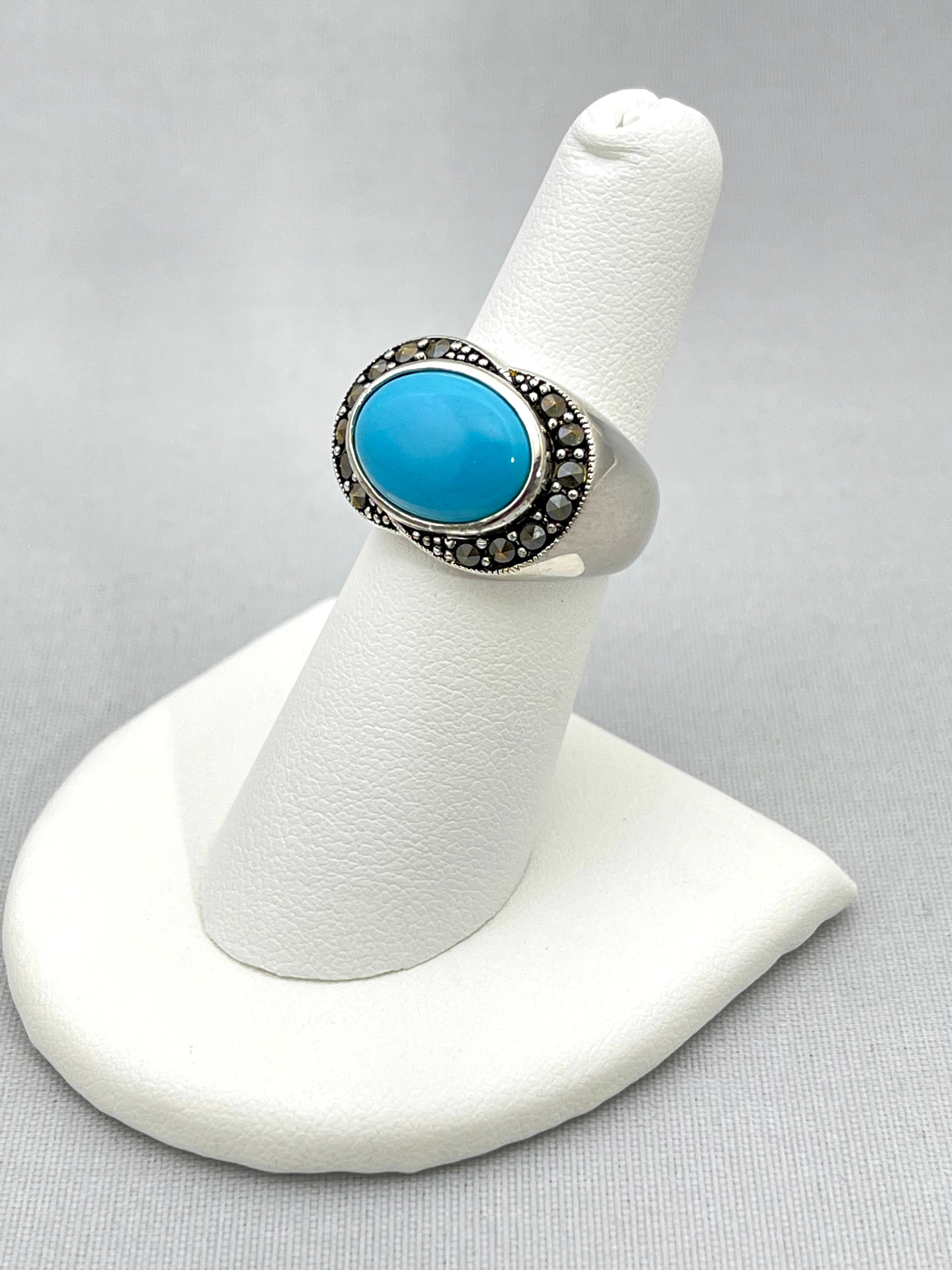 Opaque Turquoise Oval Ring - Kollection by Kauriel