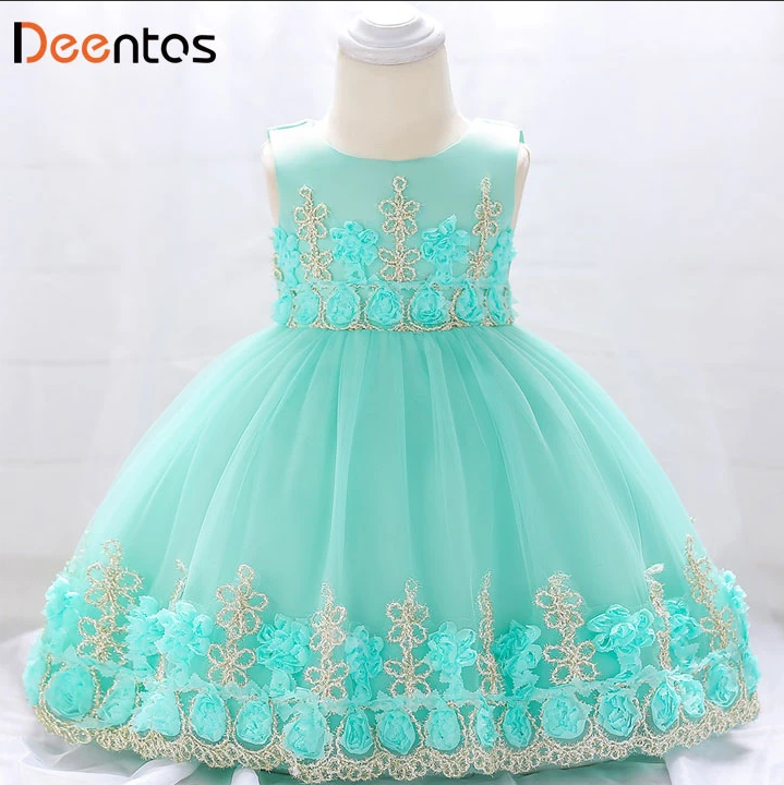 Sweet Girl Flower Embroidered Princess Birthday Dress - Kollection by Kauriel
