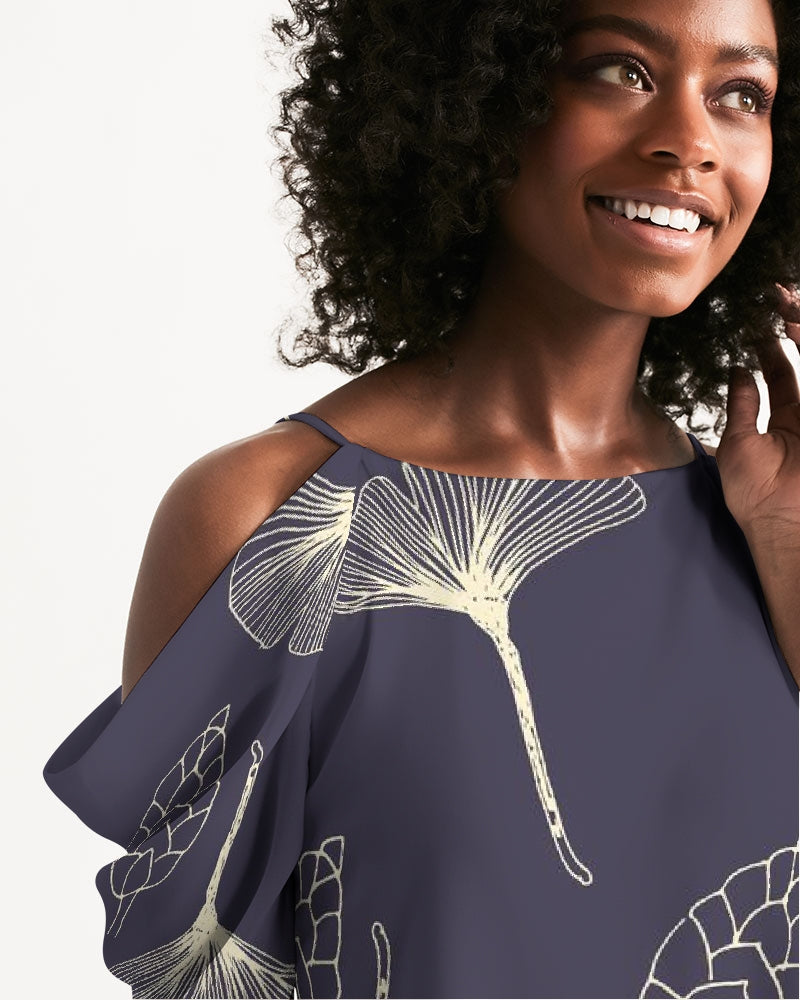 Natural Flowers Women's Open Shoulder A-Line Dress - Kollection by Kauriel